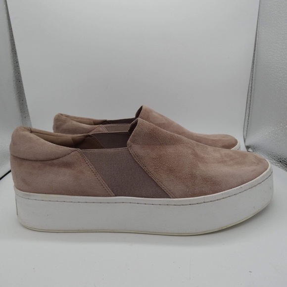 Vince Shoes - Vince Warren Blush Pink Kid Suede Slip On Platform Skate Sneakers Size 9M